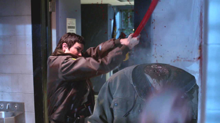 Sheriff Mills beheads Cody. Sheriff Mills beheads Cody.